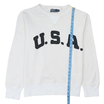 Mens UK Size L Polo Ralph Lauren White Pullover Sweatshirt