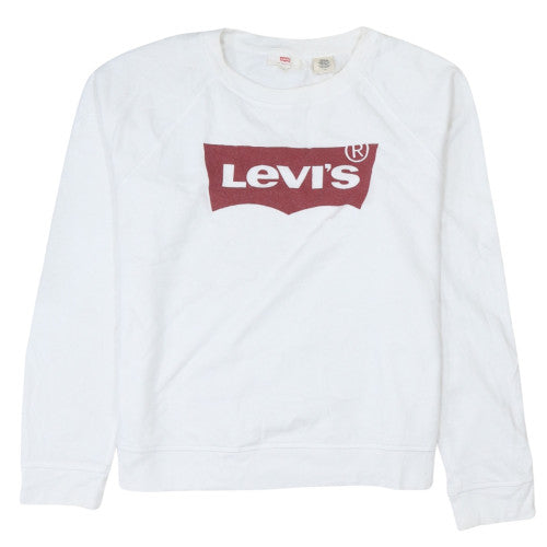 Womens UK Size L Levi's White Pullover Sweatshirt