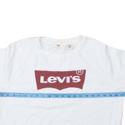 Womens UK Size L Levi's White Pullover Sweatshirt