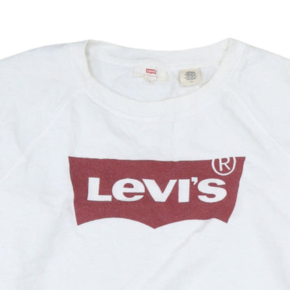 Womens UK Size L Levi's White Pullover Sweatshirt