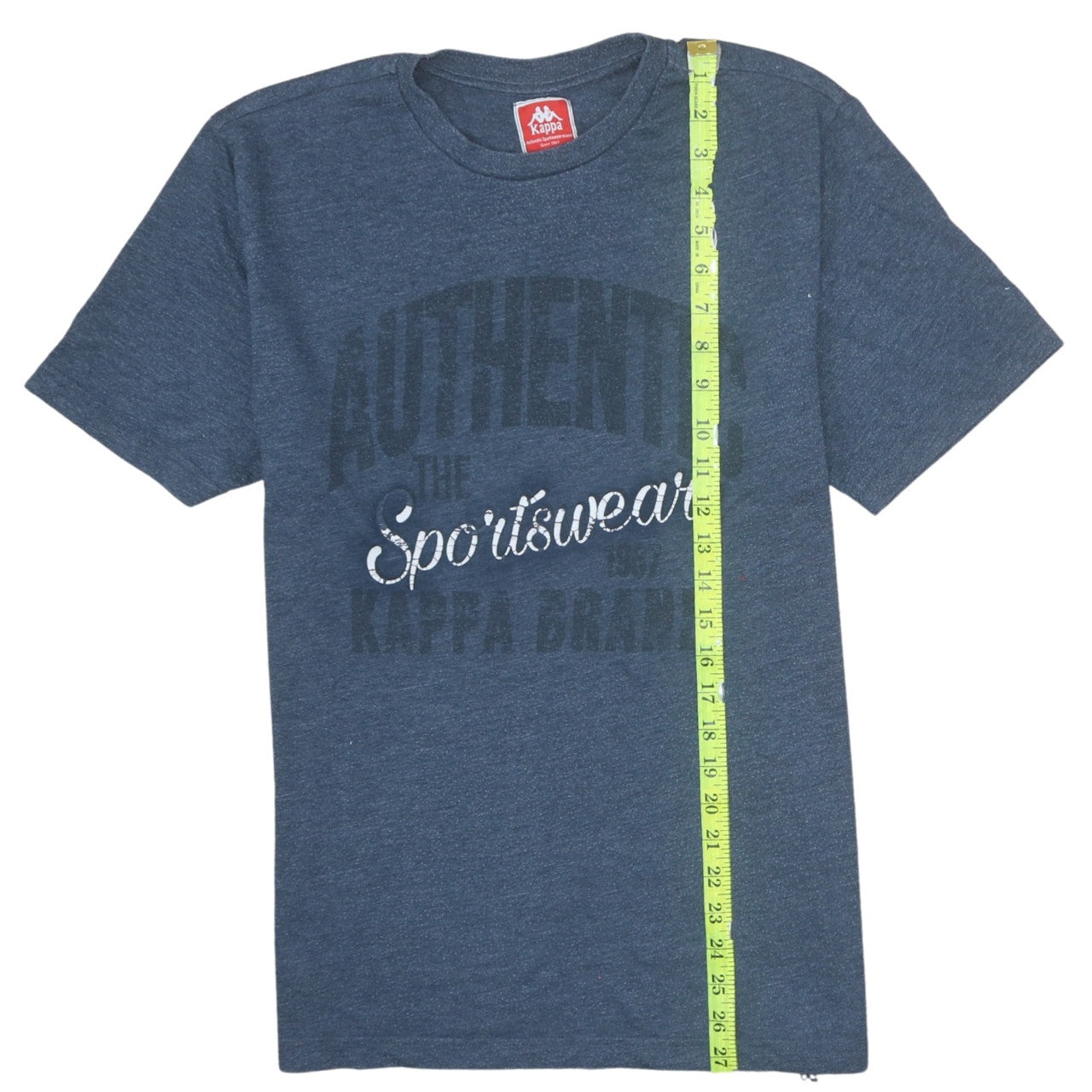 Kappa Men Blue Crew Neck Graphic Sports T-Shirt Size L