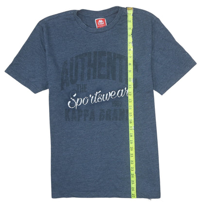 Kappa Men Blue Crew Neck Graphic Sports T-Shirt Size L