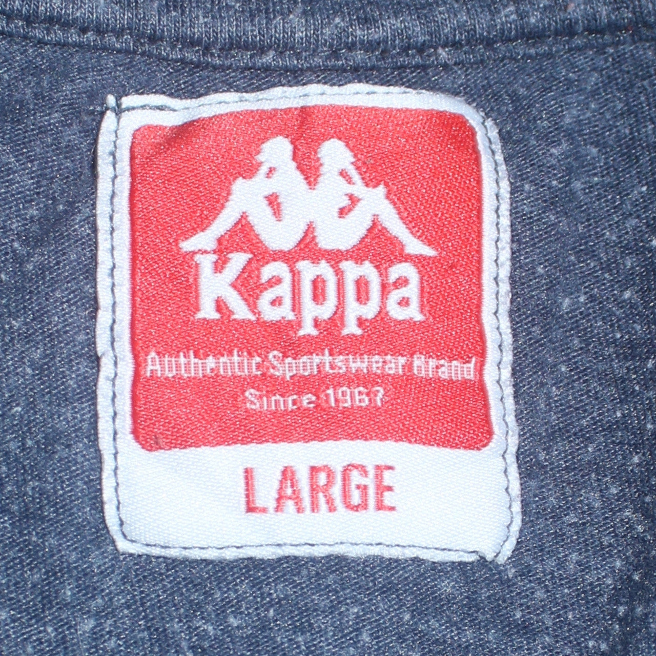 Kappa Men Blue Crew Neck Graphic Sports T-Shirt Size L