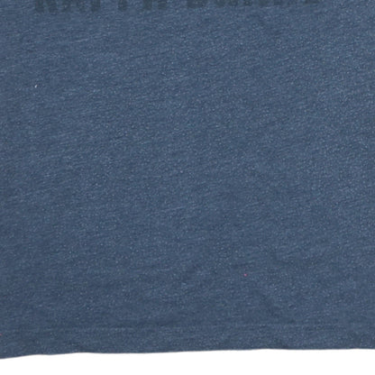 Kappa Men Blue Crew Neck Graphic Sports T-Shirt Size L