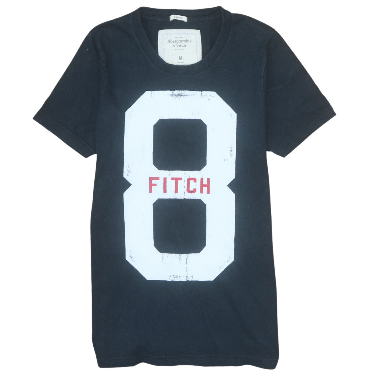 Abercrombie & Fitch Men's Black Graphic Print Crew Neck T-Shirt M
