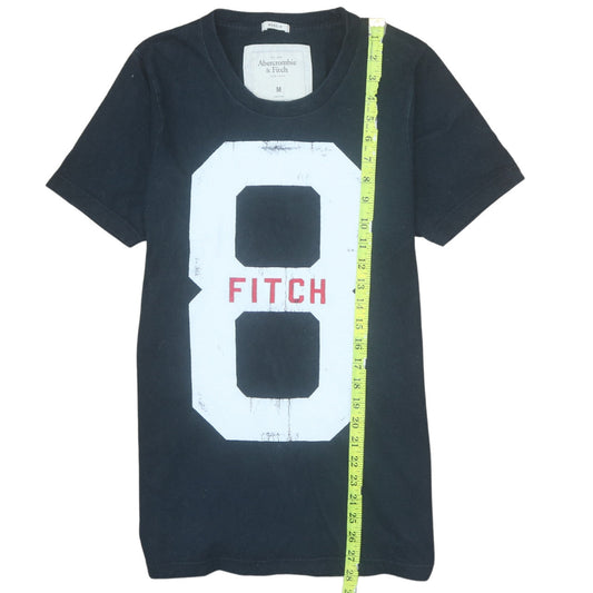 Abercrombie & Fitch Men's Black Graphic Print Crew Neck T-Shirt M