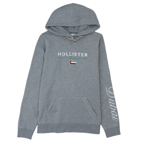 Mens UK Size L Hollister Grey Pullover Hoodie