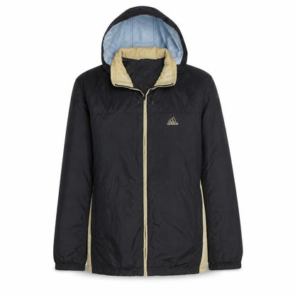 Adidas Womens Black Hooded Puffer Jacket Size L Lightweight Winter Coat
