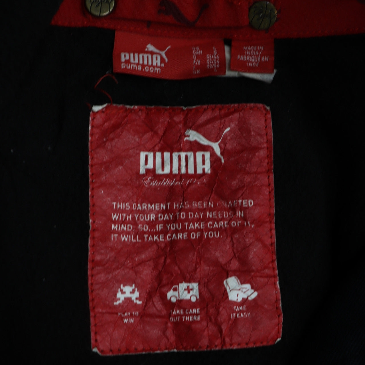 Mens UK Size L PUMA Black Military Jacket