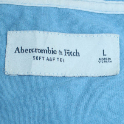 Abercrombie & Fitch Men Blue V-Neck Cotton Blend T-Shirt Size L