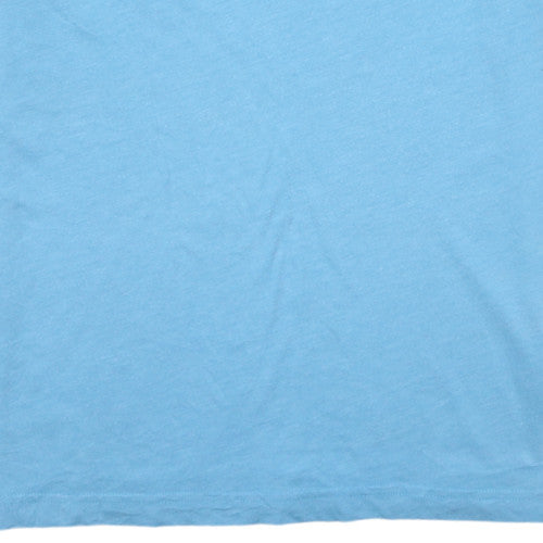 Abercrombie & Fitch Men Blue V-Neck Cotton Blend T-Shirt Size L