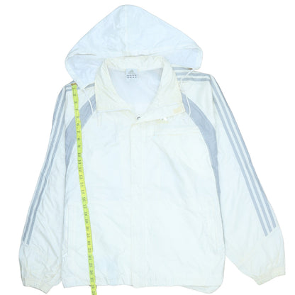 Mens UK Size XL adidas White Windbreaker Coat