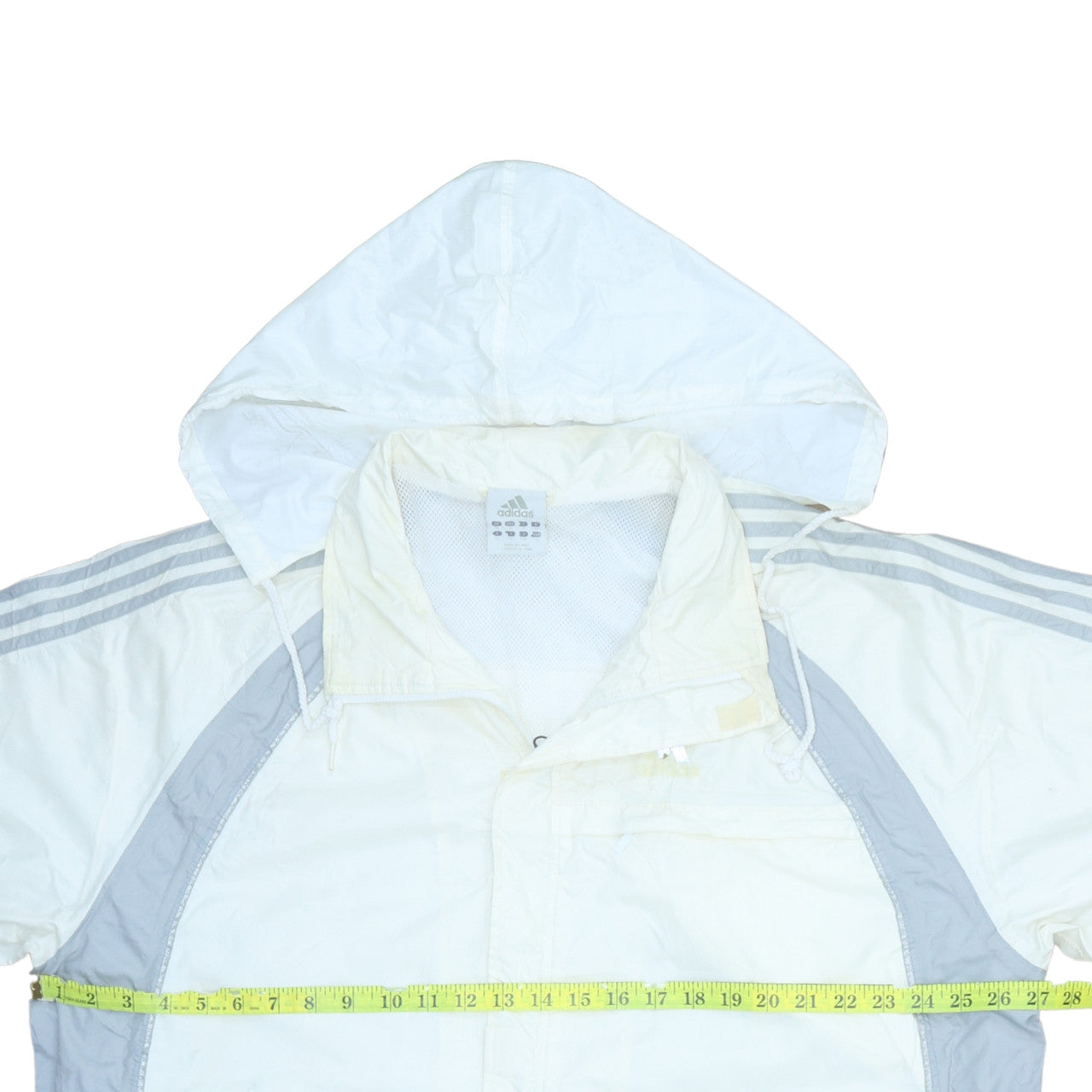 Mens UK Size XL adidas White Windbreaker Coat