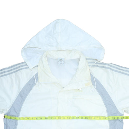 Mens UK Size XL adidas White Windbreaker Coat