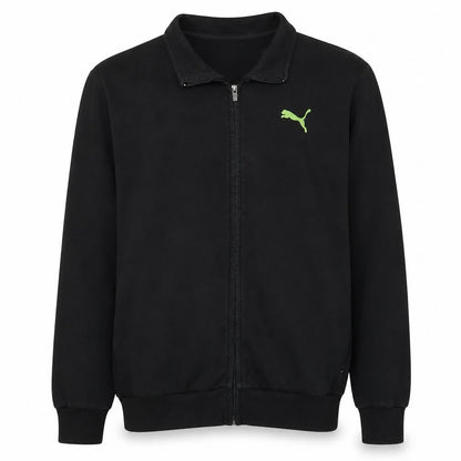 Puma Men's Black XL Track Jacket Full Zip Cotton Blend