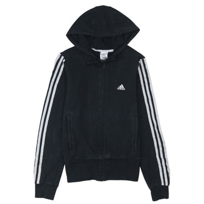 Womens UK Size 12 adidas Black Full Zip Hoodie