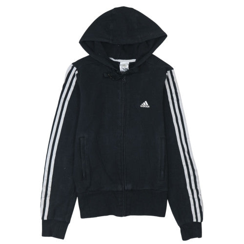 Womens UK Size 12 adidas Black Full Zip Hoodie