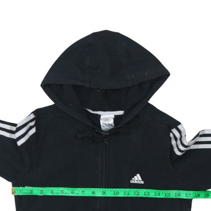 Womens UK Size 12 adidas Black Full Zip Hoodie