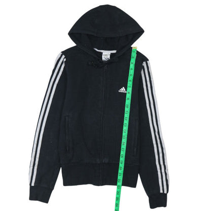 Womens UK Size 12 adidas Black Full Zip Hoodie