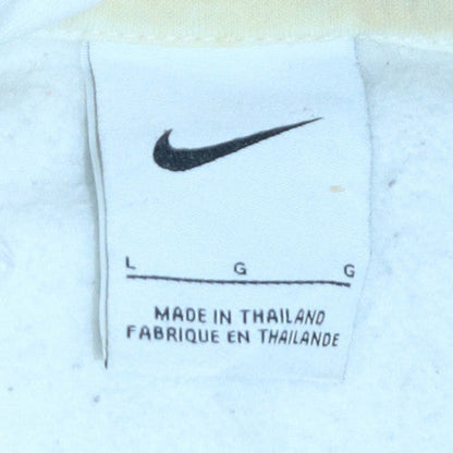Mens UK Size L Nike White Pullover Hoodie
