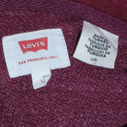 Mens UK Size L Levi's Red Pullover Hoodie