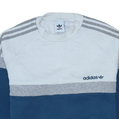 Mens UK Size S adidas Blue Pullover Sweatshirt