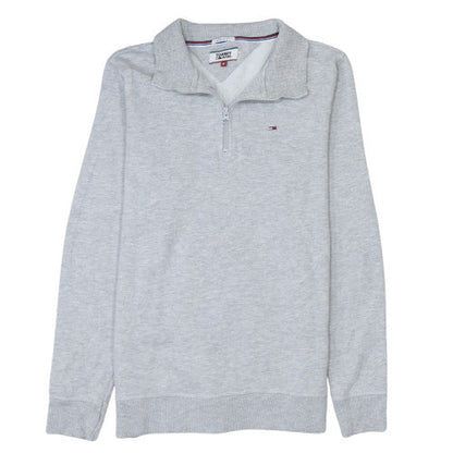 Mens UK Size M Tommy Jeans Grey Henley Sweatshirt