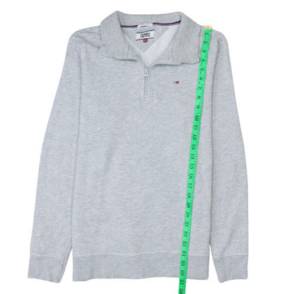 Mens UK Size M Tommy Jeans Grey Henley Sweatshirt