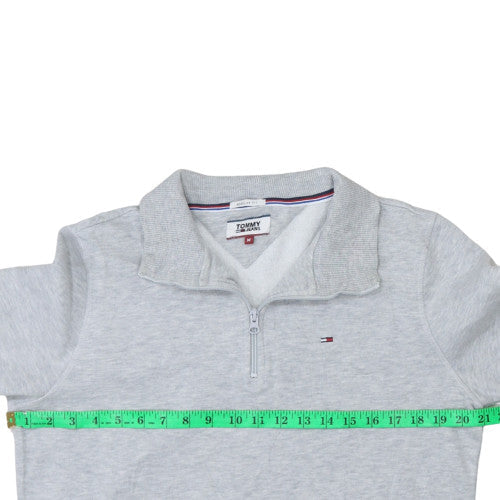 Mens UK Size M Tommy Jeans Grey Henley Sweatshirt