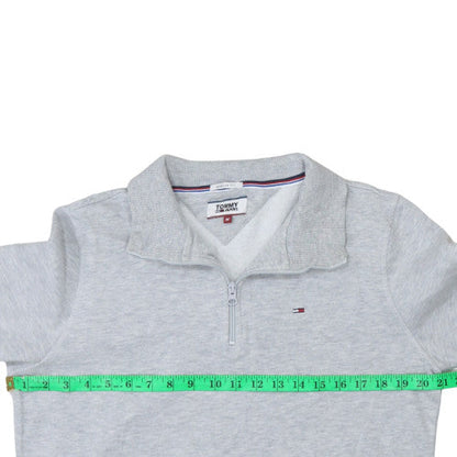 Mens UK Size M Tommy Jeans Grey Henley Sweatshirt