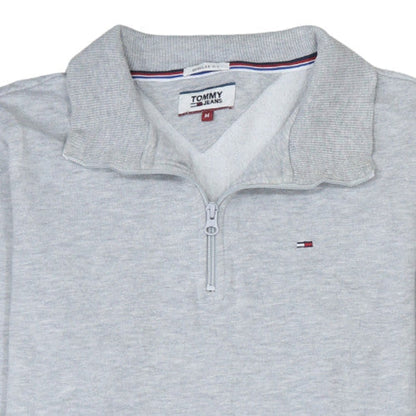 Mens UK Size M Tommy Jeans Grey Henley Sweatshirt