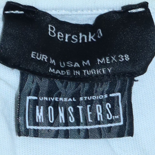 Mens UK Size M Bershka White Pullover Sweatshirt