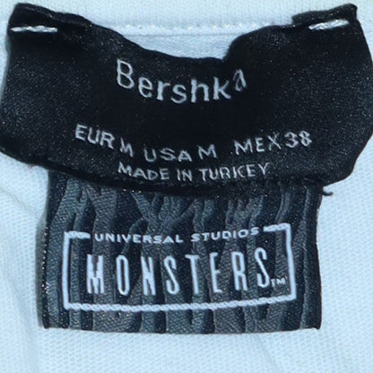 Mens UK Size M Bershka White Pullover Sweatshirt