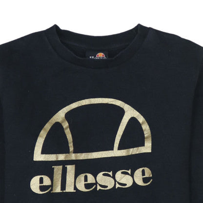 Ellesse Girls Black Pullover Sweatshirt 12-13 Years Logo Fleece
