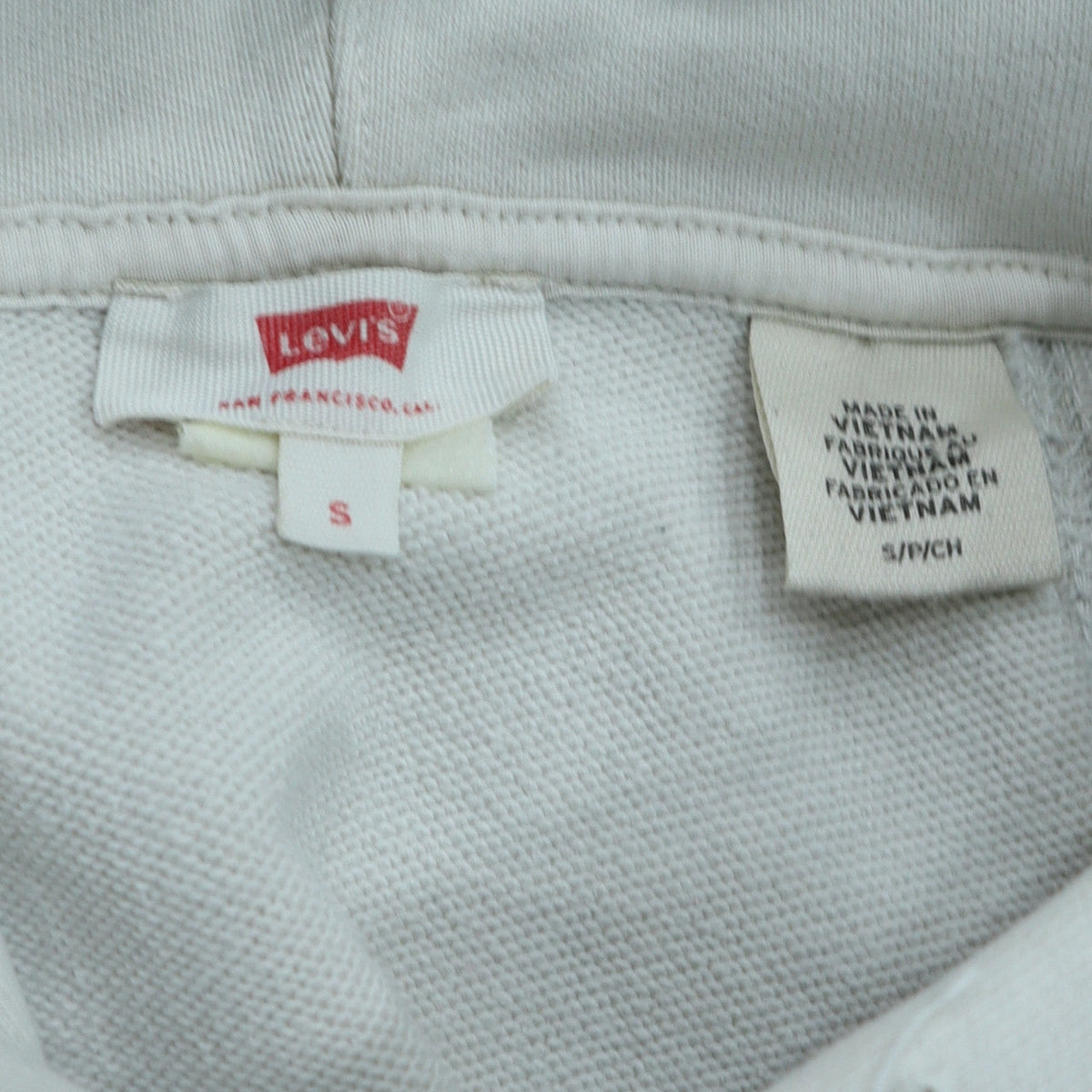 Mens UK Size S Levi's White Pullover Hoodie