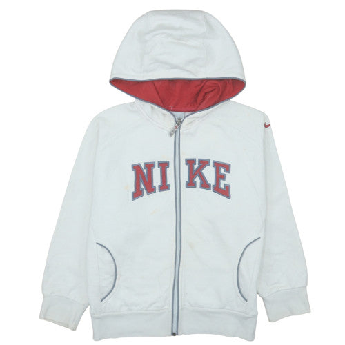 Teens UK Size 10 Nike White Full Zip Hoodie