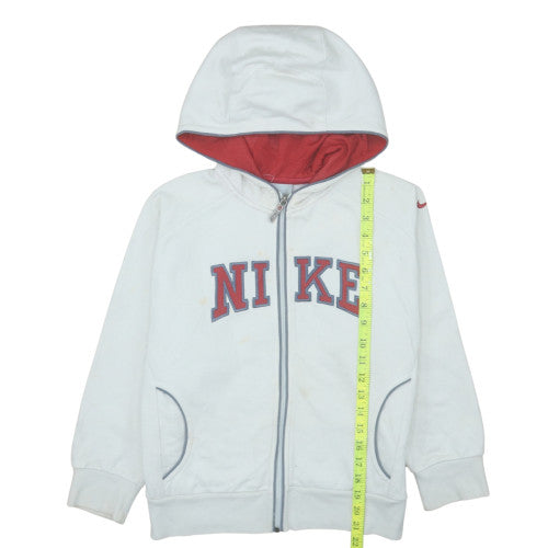 Teens UK Size 10 Nike White Full Zip Hoodie