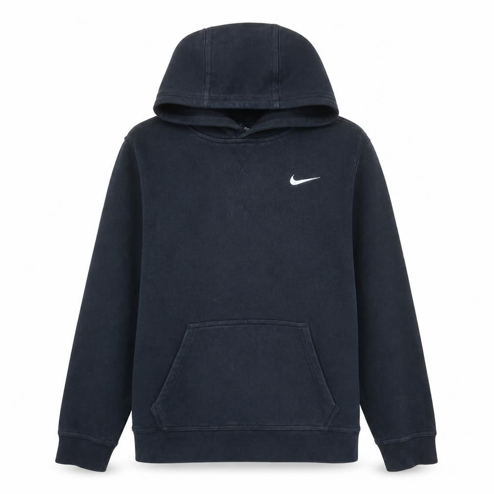 Front view of Nike boys’ black pullover hoodie xl 13-15 years fleece sweatshirt