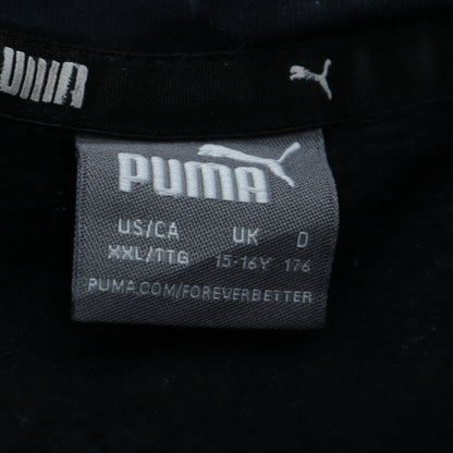 Puma Boys Black Pullover Hoodie 15-16 Years Fleece Logo Sweatshirt