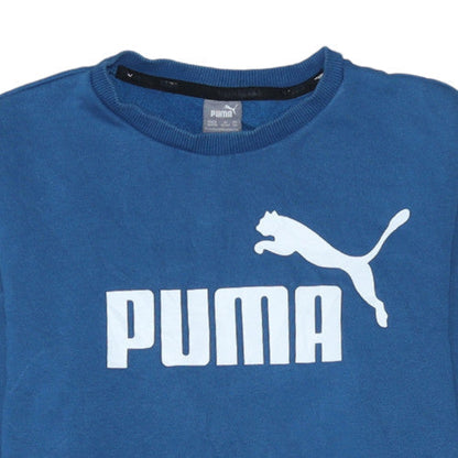 Puma Boys Blue Crew Neck Pullover Sweatshirt 15-16 Years Classic Logo