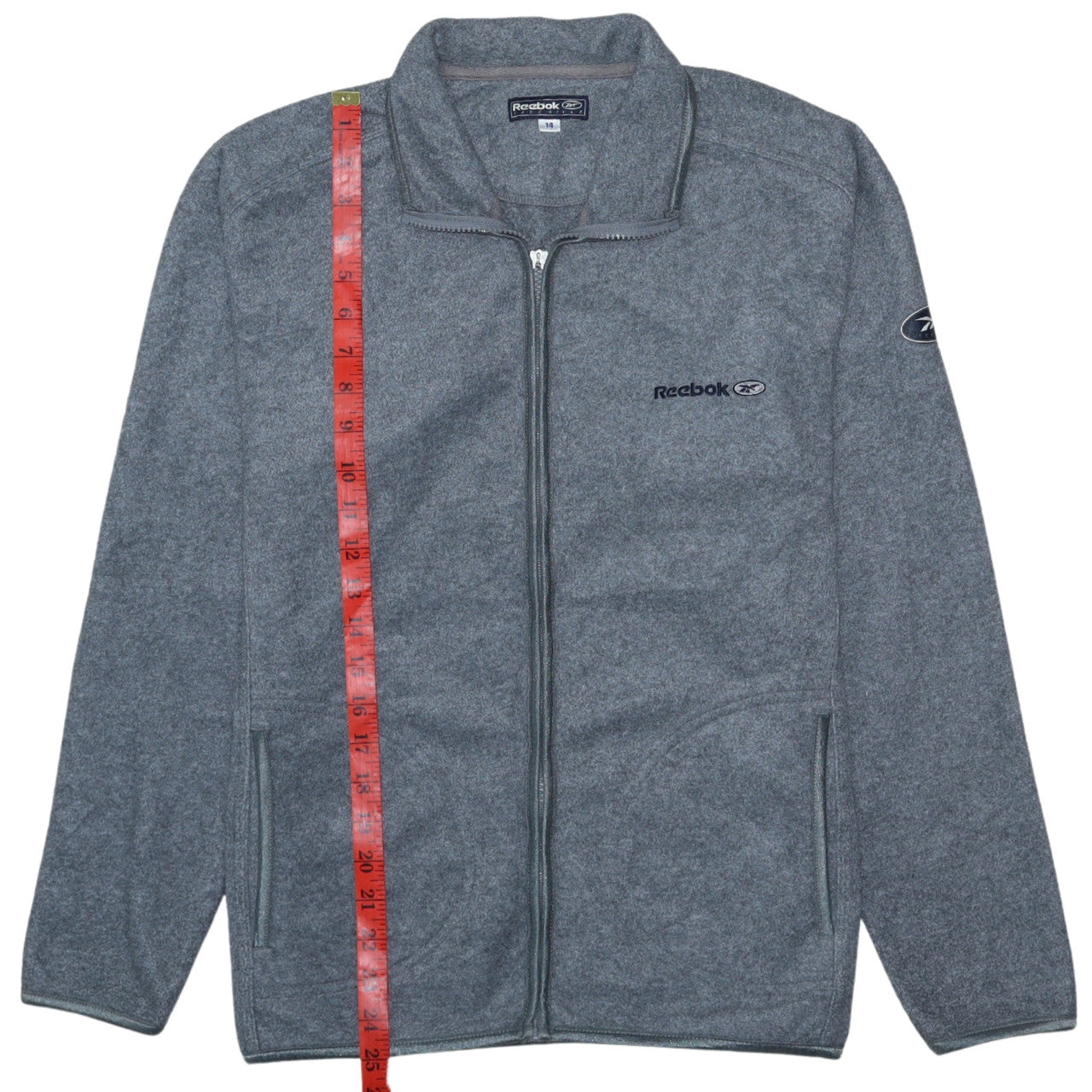 Reebok Women's Grey Fleece Full Zip Activewear Jacket Size 14