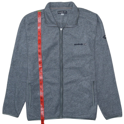 Reebok Women's Grey Fleece Full Zip Activewear Jacket Size 14