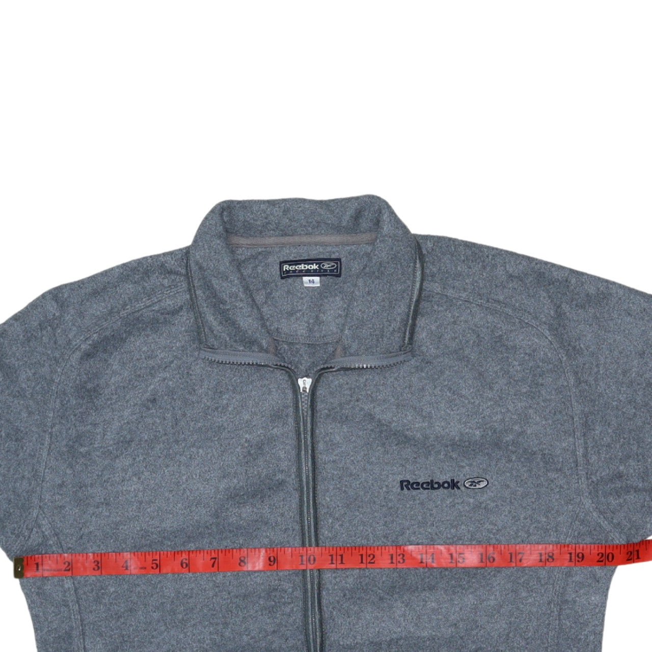 Reebok Women's Grey Fleece Full Zip Activewear Jacket Size 14