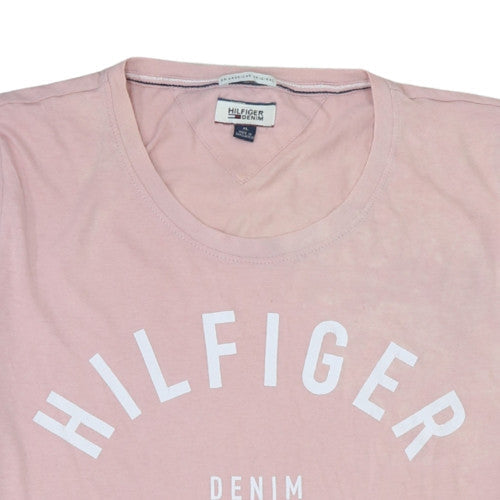 Tommy Hilfiger Denim Men's Pink XL Graphic Short Sleeve T-Shirt