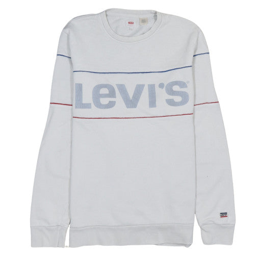 Mens UK Size L Levi's White Pullover Sweatshirt