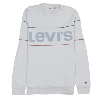 Mens UK Size L Levi's White Pullover Sweatshirt