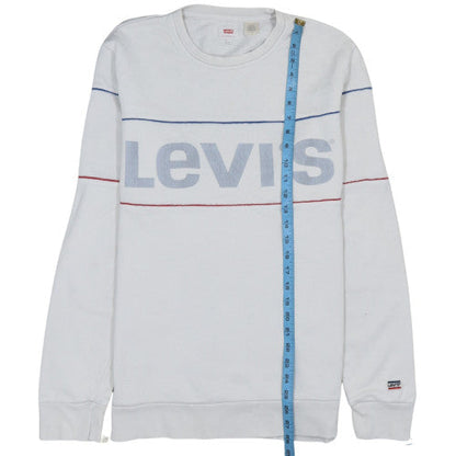 Mens UK Size L Levi's White Pullover Sweatshirt