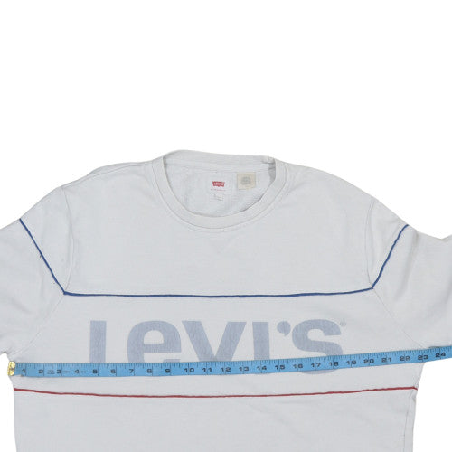 Mens UK Size L Levi's White Pullover Sweatshirt