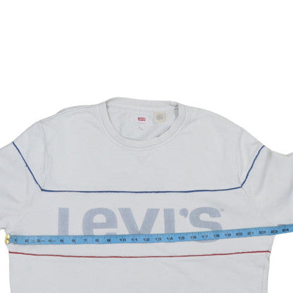 Mens UK Size L Levi's White Pullover Sweatshirt