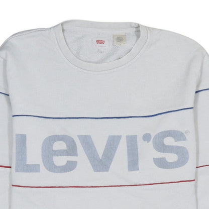 Mens UK Size L Levi's White Pullover Sweatshirt